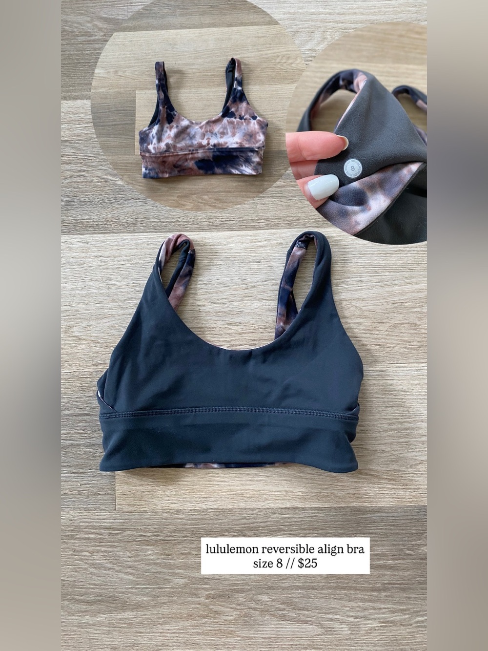 lululemon reversible align bra size 8